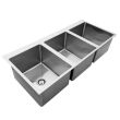 Omcan 44604, 16x20x12-inch 3-Compartment Stainless Steel Drop-In Sink