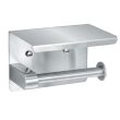 Alpine Industries 487-1-B Brushed Stainless Steel Single Toilet Paper Holder with Shelf Storage Rack, EA
