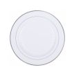 Fineline Settings 506-WH, 6-Inch Silver Splendor White Plastic Plates with Silver Rim, 150/CS