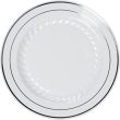 Fineline Settings 510-WH, 10.25-inch Silver Splendor White Plate with Golden Rim, 120/CS