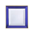 Fineline Settings 5510-WH-BG, 10-inch Silver Splendor Square White Salad Plate with Blue Trim, 120/CS