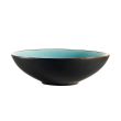 C.A.C. 666-28-BLU, 8-Inch 30 oz Ceramic Blue Round Japanese Style Salad Bowl, DZ
