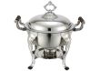 Winco 708, 6-Quart Stainless Steel Full Size Crown Chafing Dish, Wood Handle
