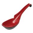 Thunder Group 7100JBR 1 Oz 6.25 x 1.75 Inch Asian Two Tone Melamine Red and Black Soup Spoon, DZ