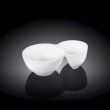 Wilmax WL-992572/A 5x3x1.5-Inch White Porcelain 2-Compartment Dish, 96/CS