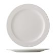 C.A.C. ALP-6, 6.5-Inch White Porcelain Plate with Medium Rim, 3 DZ/CS