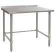 L&J B5SG1448-RCB 14x48-inch Stainless Steel Work Table with Backsplash and Cross-Bar