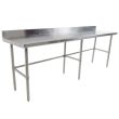 L&J B5SG2496-RCB 24x96-inch Stainless Steel Work Table with Backsplash and Cross-Bar
