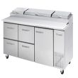 Blue Air BAPP93-D4LM-HC, 93-inch 4 Drawers Refrigerated Pizza Prep Table, 30.8 Cu. Ft.