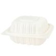 SafePro Eco BG81 8x8-inch White Square Microwavable PP Container w/Hinged Lid, 150/CS