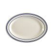 C.A.C. BLU-13, #8 11.5-Inch White Stoneware Oval Platter, DZ