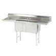 Blue Air ВЅ2-18-12-2D, 18x18-inch 2-Compartment Stainless Steel Sink with Left and Right Drainboards