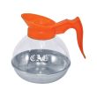 C.A.C. BVCD-64OR, 64 Oz Plastic Orange Coffee Decanter with Stainless Steel Base