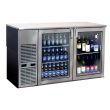 Glastender C2FB60, Silver 2 Glass Door Refrigerated Back Bar Storage Cabinet, 120 Volts