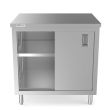 Prepline PC-3036, 30x36-Inch Stainless Steel Enclosed Base Work Table w/ Sliding Doors and Adjustable Shelf, NSF