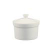 C.A.C. CAS-B8, 7.5 Oz 3.5-Inch Bone White Stoneware Soup Bowl with Lid, 24-Set/CS