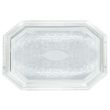 Winco CMT-1217, 12.5x17-Inch Chrome Plated Octagonal Serving Tray with Engraved Edge