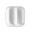 C.A.C. CN-D2, 3.5-Inch White Porcelain 2 Compartment Square Dish, 6 DZ/CS