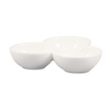 C.A.C. COL-42, 2 Oz (x3) 7.5-Inch White Porcelain 3 Compartment Leaf Shape Bowl, DZ