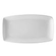C.A.C. COP-334, 9.75-Inch White Porcelain Coupe Curved Rectangular Platter, 2 DZ/CS