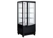 Winco CRD-1K, 17-Inch Countertop Refrigerated Beverage Display, Black, 120V, 180W, Curved Doors