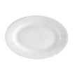 C.A.C. CRO-61, 16.5-Inch Super White Porcelain Embossed Oval Platter, DZ