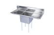 KCS D316-1821-1RL, 18x21-Inch 1-Compartment Stainless Steel Sink with Right and Left Drainboard