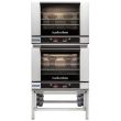 Moffat E28D4-2, Turbofan Double Deck Full Size Digital Convection Oven with Steam Injection and Stainless Steel Stand, 208V, 10.8 kW