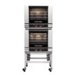 Moffat E28D4-2C, Turbofan Double Deck Full Size Digital Convection Oven with Steam Injection and Stainless Steel Stand with Casters, 220-240V, 12 kW