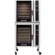 Moffat E35D6-26-2C, Turbofan Double Deck Full Size Digital Convection Oven with Steam Injection and Stainless Steel Stand with Casters, 220-240V, 25 kW
