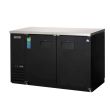 Everest Refrigeration EBB48, Black 2 Solid Door Refrigerated Back Bar Storage Cabinet, 115 Volts