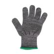 Winco GCRA-M, Medium Gray Cut Resistant Glove, Anti-Microbial Agent, ANSI Lvl A5, Green Wristband