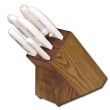 Dexter Russell HSG-3, 7-Piece Sofgrip Cutlery Set with White Handles in Wood Block, NSF