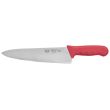 Winco KWP-100R, 10-Inch Stal High Carbon Steel Chef's Knife, Polypropylene Handle, Red, NSF