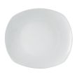 C.A.C. KYT-16, 10-Inch White Porcelain Coupe Curved Rectangular Plate, DZ