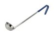 Winco LDCN-2, 2 Oz 12-Inch One Piece Stainless Steel Sauce Ladle w/Coated Handle, Blue, NSF