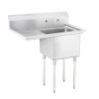 L&J LJ1515-1L, 15x15-Inch 1-Compartment Stainless Steel Sink with Left Drainboard