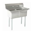 L&J LJ1818-2 18x18-inch Stainless Steel 2-Compartment Sink