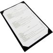 Winco LMS-814BK Black Single View Menu Cover for 8.5x14-Inch Insets