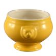 C.A.C. LN-15-Y, 15 Oz 6.25-Inch Yellow Porcelain Lion Head Bouillon Bowl, 2 DZ/CS