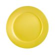C.A.C. LV-21-Y, 12-Inch Yellow Stoneware Plate with Rolled Edge, DZ