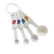 Winco MSPP-4, Set of White Plastic Measuring Spoons with Capacity Marking, 0.25, 0.5, 1 Teaspoon and 1 Tablespoon