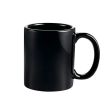 C.A.C. MUG-10-BLK, 10 Oz 3.5-Inch Porcelain Black Mug, 3 DZ/CS