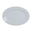 Yanco PA-210 10.625x7.5-Inch Paris Porcelain Round Super White Platter With Smooth Surface, DZ