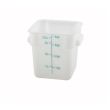 Winco PESC-4, 4-Quart White Square Polyethylene Food Storage Container, NSF