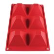 Thunder Group PLBM009S, 3-Ounce Pyramid High Heat Silicone Baking Mold, 6 Cavities