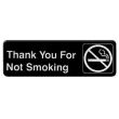 Thunder Group PLIS9318BK, 9x3-inch 'Thank You For Not Smoking' Information Sign