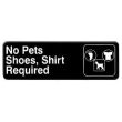 Thunder Group PLIS9319BK, 9x3-inch 'No Pets, Shoes, Shirt Required' Information Sign