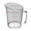 Thunder Group PLMC032CL, 1-Quart Polycarbonate Measuring Cup with Handle, Capacity Marking Cups-Ounces, Clear