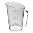 Thunder Group PLMC064CL, 2-Quart Polycarbonate Measuring Cup with Handle, Capacity Marking Cups-Ounces, Clear